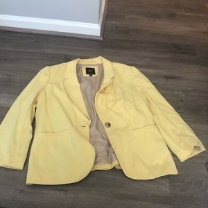 Yellow knit blazer